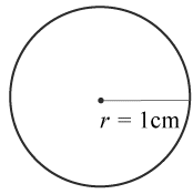 Cirkel med radien 1 cm