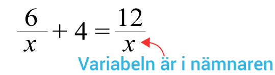 Ekvation med variabeln i nämnaren