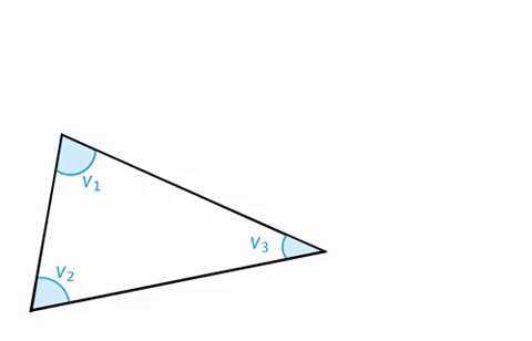 Animation av vinkelsumman i en triangel